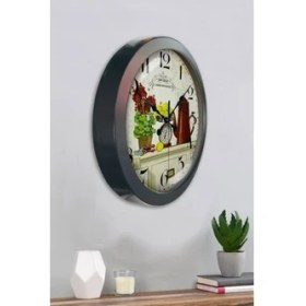 Resim Bahat Salon Ofis Duvar Saati Gri Metal Çerçeve 36 cm 
