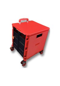 Resim 4 Tekerlekli, 55 Litre Kırmızı Katlanır Alışveriş Arabası 