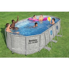 Resim Bestway 56716 Power Steel Vista Serisi 2- Prefabrik Yer Üstü Havuz Seti 5,49 M X 2,74 M X 1,22 M 