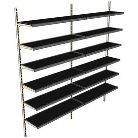 Resim 6 Katlı 2'li Market Rafı - Duvara Monte, Ekonomik Market Rafı Sarı-40x95 Cm Sarı 