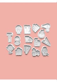 Resim Kuaför Malzemeleri Kurabiye Kalıbı Ve Şeker Hamuru Kalıbı 15'li Set 