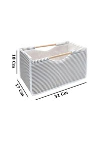 Resim Digithome Tahta Saplı Mini Kutu Düzenleyici Organizer 32x17x18 Cm Gri - 18856 C1-1-152 Gri 