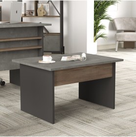 Resim Yurudesign Vista B Ofis Sehpası 80cm*60cm Kahve-Beton-Antrasit VS2-CGA 