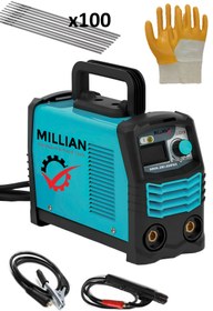 Resim Millian 200 Amper İnvertör Dijital Gösterge Turbo Fanlı Inverter Kaynak Makinesi 100 Adet Elektrot Hediyeli 