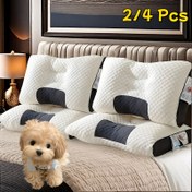 Resim 2/4 Adet Şık Petek Desenli SPA Masaj Yastığı, Yıkanabilir Çok Amaçlı Boyun Destekli Uyku Desteği Bel Desteği Nem Emici ve Nefes Alabilen - Ev/Dış Mekan Kullanımı İçin Halloween Hediyesi 