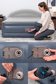 Resim Bestway Elektrikli Şişme Yatak - Çift Kişilik, Başlıklı Şişme Yatak 229x152x84 Cm 