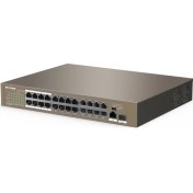 Resim IP-Com F1126P-24-250W 24 port 10/100 + 2 port Gigabit 1SFP 10/100/1000 Yönetilemez 24 Port Poe Switch 