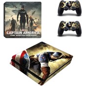 Resim Kt Decoration Captain America Playstation 4 Slim Kasa Sticker Kaplama 