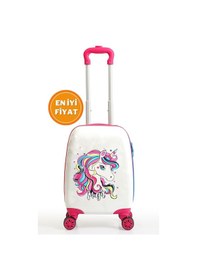 Resim G&d Polo Suitcase Gedox Kids Pembe Beyaz Unicorn Desenli Kız Çocuk Valizi 152 