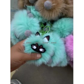 Resim Silver1 Gıoıo Yeni Sevimli Gerçek Saç Tilki Küçük Cinderblock Saç Araba Anahtarlık Kolye Ins Pixie Peluş Top Çanta Aksesuarları (Yurt Dışından) 