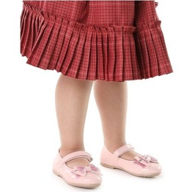 Resim Kiko Kids Cırtlı Kum Sim Fiyonklu Kız Çocuk Babet Ayakkabı Ege 202 Rugan Pembe 