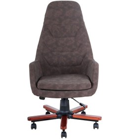 Resim Breda Deri Yönetici Koltuğu Ahşap Ayak Kahverengi 