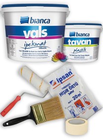Resim Bianca Vals İpek Mat Silikonlu Silinebilir 12Lt + Tavan Boyası 10Kg 