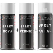 Resim REPLAX Renault 21 Kar Beyaz Kod 389 Sprey Rötuş Boyası + Vernik + Astar 