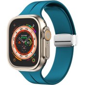 Resim Sones Manyetik Katlanır Toka Silikon Watch Band iOS Uyumlu Watch Ultra 49mm-watch Ultra 2 49mm / Se / Se Akıllı Saat Aks. 48558859 
