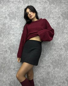 Resim Siyah Suet Mini Etek 