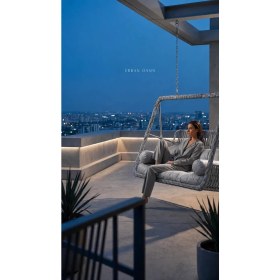 Resim Bürosaray 2 Kişilik Rattan Görünümlü Bahçe Balkon Salıncağı Minderli Geniş Oturumlu Teras Veranda Dış Mekan Salıncak 