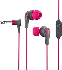 Resim JLab Audio JBuds Pro Signature kulak içi kulaklık, mikrofonlu ve iz kontrollü, titanyum, 10 mm sürücü, tam uyumlu jel uçlar ve Cush yüzgeçli, pembe 