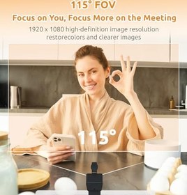 Resim TOUCAN Mikrofonlu 1080P Web Kamerası, Net Stereo Ses, Otomatik Işık Dengesi Akış Web Kamerası, 115 ° Görünüm Bilgisayar Kamerası, Skype, Zoom, FaceTime, Hangouts, PC/Dizüstü Bilgisayar/Macbook/Tablet için 