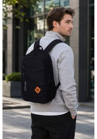 Resim Sr-09 Unisex Okul Ve Seyahat Çantası Sırt Çantası Siyah 