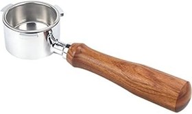 Resim 51mm Paslanmaz Çelik Kahve Dipsiz Portafilter ile Filtre Sepeti ve Delonghi EC680 EC685 için Ahşap Saplı Değiştirme Kahve Makinesi Aracı Yeniden Kullanılabilir Filtreler Kahve Çıkarma Aksesuarları 