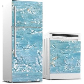 Resim Buzdolabı Ve Bulaşık Makinası Beyaz Eşya Sticker Kaplama Blue 