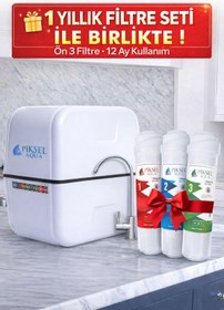 Resim Piksel Aqua 12 Aşamalı Alkali Standart Memb. Multimineralli Çelik Tanklı Su Arıtma Cihazı 