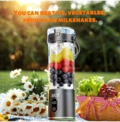 Resim Globalbloom Gri 6 Bıçaklı Taşınabilir Usb Şarjlı Blender, Smoothie, Milkshake Yapma 