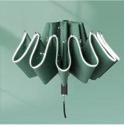 Resim 1 Paket Yansıtıcı Şeritli Katlanabilir Şemsiye Hediyeli Yağmur Kılıfı Çok Renkli 