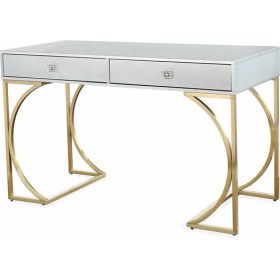 Resim Hitit Dekorasyon Madison Gold Metal Beyaz Çalışma Masası 