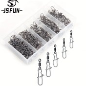 Resim JSFUN 100 adet/kutu Balıkçılık Bağlantı Noktası Varil Dönerler Snap Rulo Dönerler Balıkçılık Kancaları Bağlantı Balıkçılık Yem Aksesuarları 