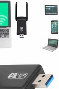 Resim makay Mbps Wifi Alıcı Kablosuz Wifi Adaptörü Çift Band Çift Antenli 