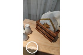 Resim Moola Peçetelik, Ahşap Peçetelik, Sofra Mutfak Peçetelik 