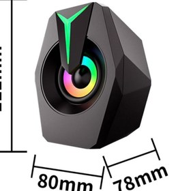 Resim KALİTESENİNLE Rgb Ledli USB Girişli 1+1 Kablolu Oyuncu Pc Laptop Bilgisayar Hoparlörü Ses Sistemi Speaker 