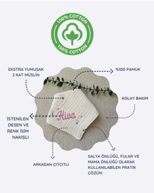 Resim sevilleatelier %100pamuk Müslin Yakalık Mama Önlüğü Çift Katlı (FULAR, SALYA ÖNLÜĞÜ) 
