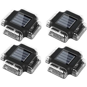 Resim 4'lü Güneş Enerjili Havuz Güverte Işıkları Havuz Kenarı Zemin Işıkları Siyah 