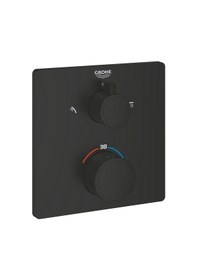 Resim Grohe Grohtherm Termostatik Banyo/Duş Bataryası 2 Çıkışlı Divertörlü - 1022092430 Siyah 