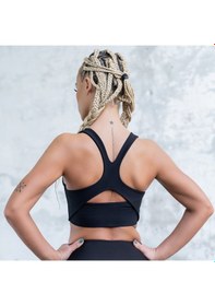 Resim Lismina Ekstra Toparlayıcı Spor Büstiyer - Sporcu Sütyeni Siyah 