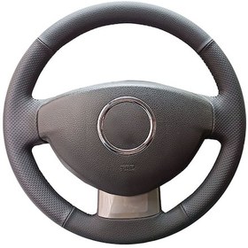 Resim Dacia Sandero Stepway kapaklı versiyon Spor desen komple direksiyon kılıfı siyah dikiş 