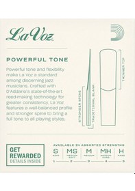 Resim D'addario Rjc10sf La Voz Alto Saksafon Kamışı Soft Sertlik Profesyonel/caz - 10'lu Paket Caz İçin Özel Kesim, Güçlü Ses Projeksiyonu Ve Esneklik 