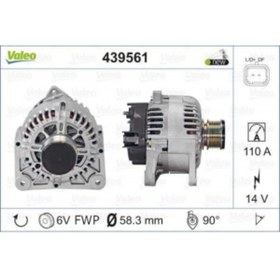 Resim Valeo ALTERNATOR 12V 110A LOGAN SANDERO 1,5dCI / CLIO II 1,5DCI KANGOO 1,5 DCI - 439561 