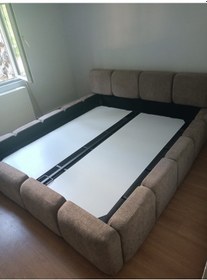 Resim Most Oktagon Bazalı Mdf Karyola 180x200 Kahve Bukle Kumaş İşbir Kuştüyü Sünger Evinize Teslim 180 x 200 