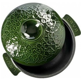 Resim Lava Anatolia Selçuklu Güveci Çap Ø 26 Cm. - Majolica Yeşil Ahşap Kaşık Hediyeli Yeşil 