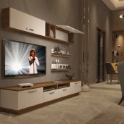 Resim Decoraktiv Trendstyle 5220 Mdf Tv Ünitesi Tv Sehpası Ceviz Beyaz 