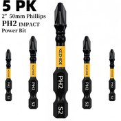 Resim KEZHIDE 5/10/20 adet 50mm/2" PHILLIPS PH2 Darbe Vidası Matkap Ucu, Plastik Ürünler, Ahşap Ürünler, Ev, Fabrika, Ofis vb. Metal Ürünler, Sarı/Siyah 