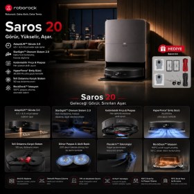 Resim Roborock Saros 20 Robot Süpürge Siyah 