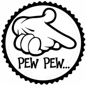 Resim Pew Pew Tasarım Sticker 20 X 20 Cm 