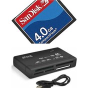 Resim Sandisk Compact Flash 4 Gb Cf Hafıza Kartı+Kart Okuyucu 