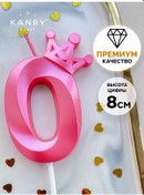 Resim Kanry Event Kral Taçlı Pembe 0 Mumlu Buz Pateni Doğum Günü Pasta Tipi 158794130 Diğer 