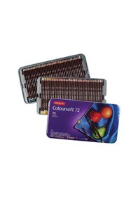 Resim Derwent Coloursoft Kuru Boya 72'li Teneke Kutu 